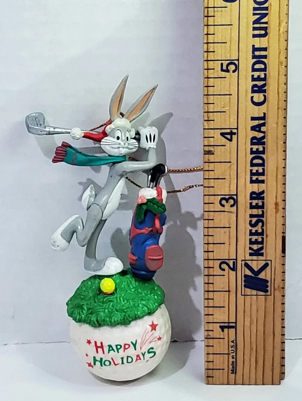 WARNER Bros Looney Tunes Bugs Bunny Ornaments Vintage 1995 & 1997 Golf Snowball